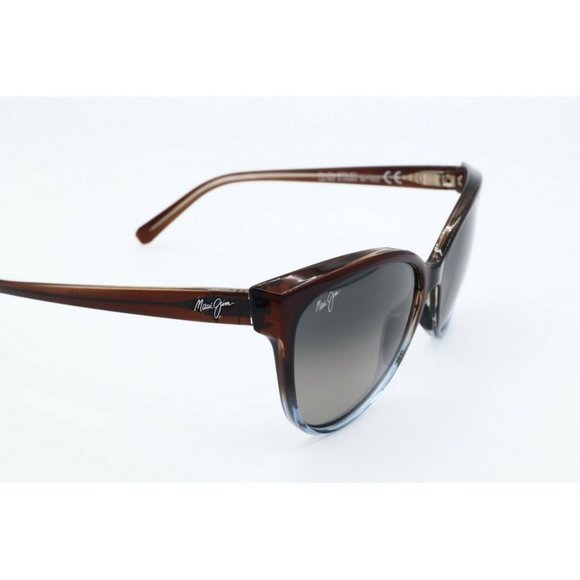 Maui Jim Olu Olu MJ 537-01F Cat Eye Brown Sunglasses Polarized Gray Lenses 57mm main image 4
